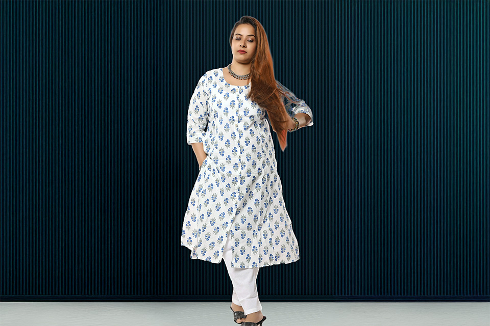 Elegant White Printed A-Line Kurti for Women - Shop Now! Elegant White Printed A-Line Kurti for Women - Shop Now!