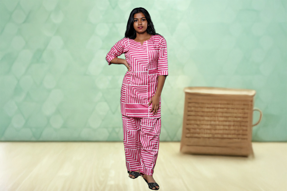 Chic Pure Cotton Pink Co-ord Set: Perfect for Every Woman Chic Pure Cotton Pink Co-ord Set: Perfect for Every Woman