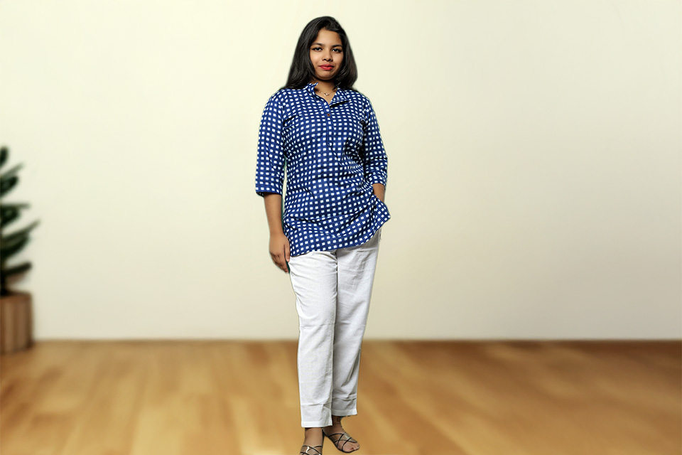 Stylish Cotton Checked Top for Women: Perfect for Every Occasion Stylish Cotton Checked Top for Women: Perfect for Every Occasion