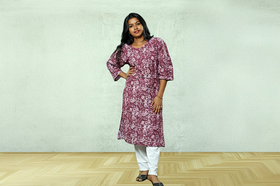 Elegant Cotton Violet Kurti for Women - Shop Now!