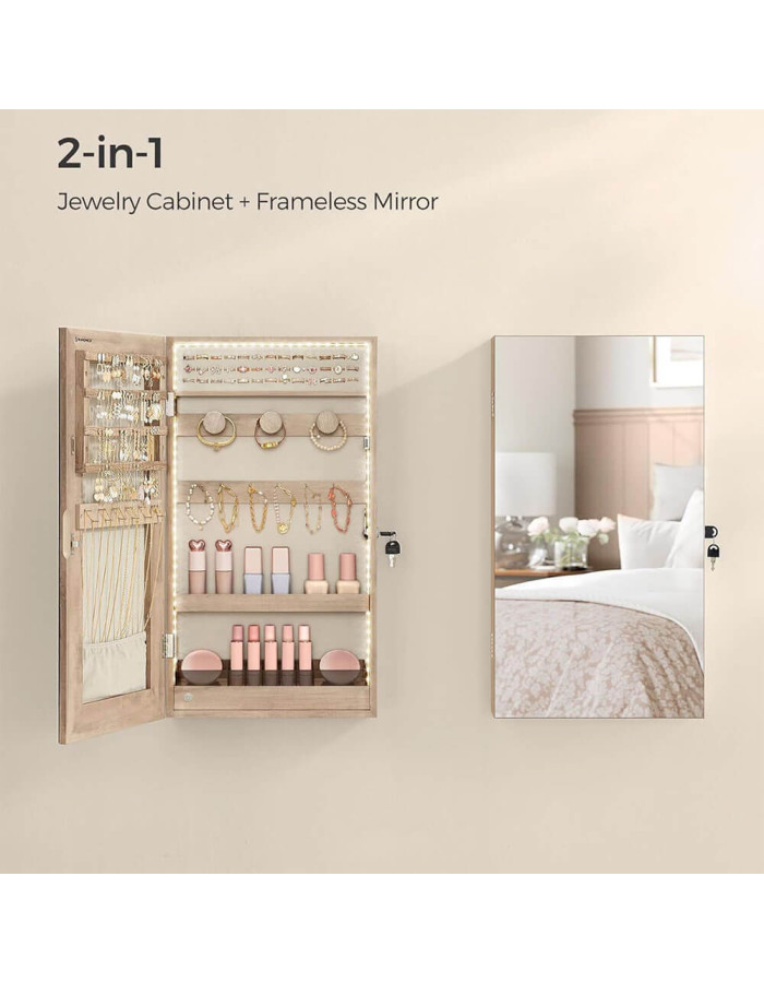 Mirror Jewelry Cabinet Armoire