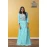 Pure Cotton Long Sky Blue Gown with embroidery work For women