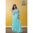 Pure Cotton Long Sky Blue Gown with embroidery work For women