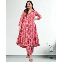 Red Printed Co-ord Set For Women