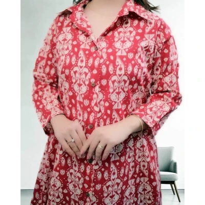 Red Printed Co-ord Set For Women