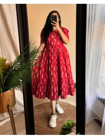 Ikkat midi Dress For Women  Ikkat midi Dress For Women data-sizes=