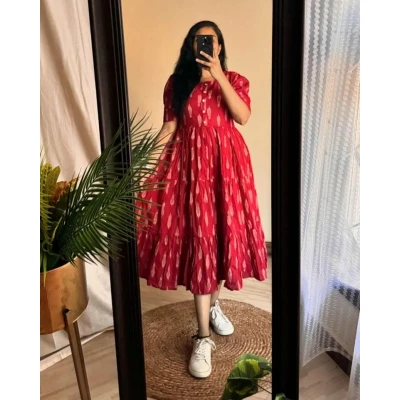 Ikkat midi Dress For Women