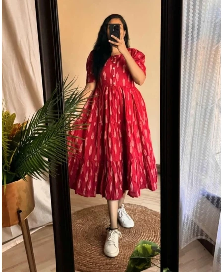 Ikkat midi Dress For Women