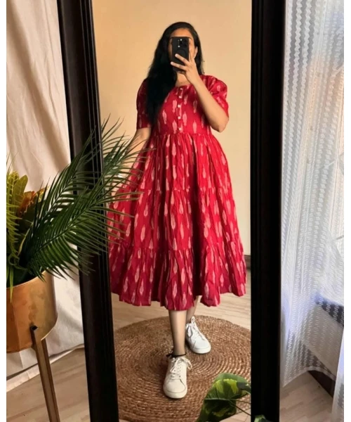 Ikkat midi Dress For Women