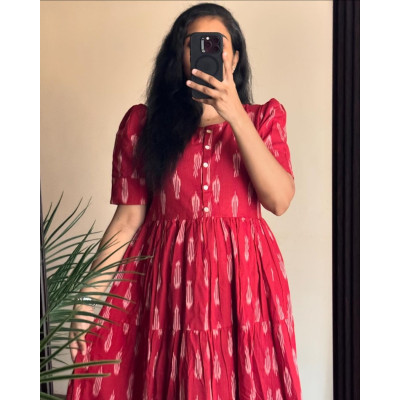 Ikkat Middy Dress For Women