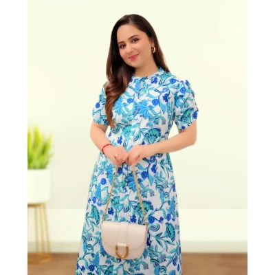 Pure Cotton Floral Shirt Dress For Women