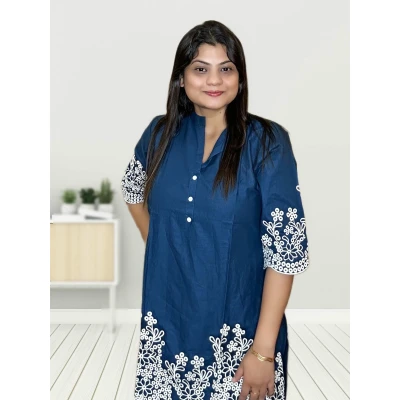 Cotton Silk Co-ord Set With Embroidery For Women