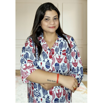 Pure Cotton Katha Shirt For Women