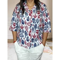 Pure Cotton Katha Shirt For Women