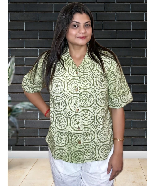 Hand Block Pure Cotton Shirt For Women