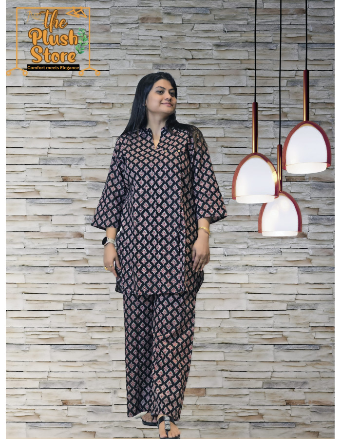 Pure Cotton Printed Women's Black Co-ords set Pure Cotton Printed Women's Black Co-ords set