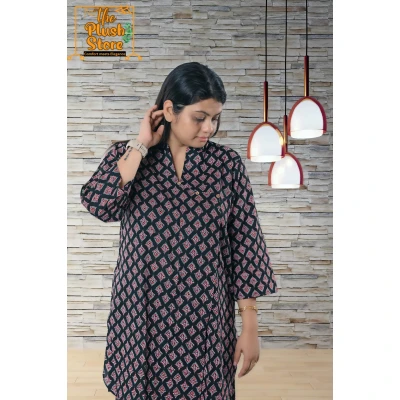Pure Cotton Printed Women's Black Co-ords set