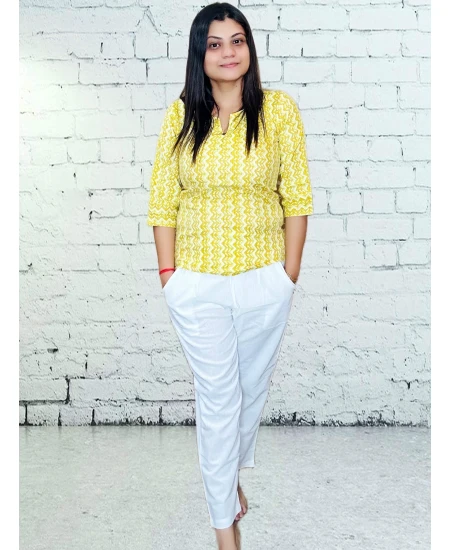 Hand Block Printed Top For Women