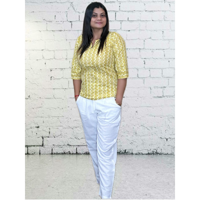 Hand Block Printed Top For Women