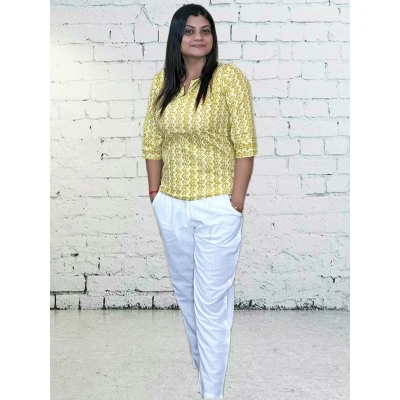 Hand Block Printed Top For Women