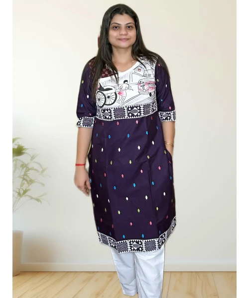 Pure Cotton Painted Kurti For Women