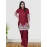 Maroon Cotton Silk Co-ord Set With Embroidery For Women