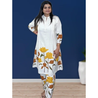 Pure Khadi Long Co-ord Set For Women