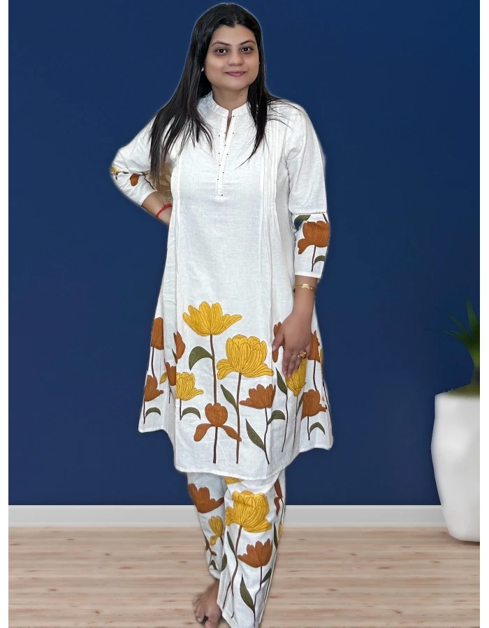Pure Khadi Long Co-ord Set For Women