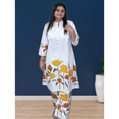 Pure Khadi Long Co-ord Set For Women