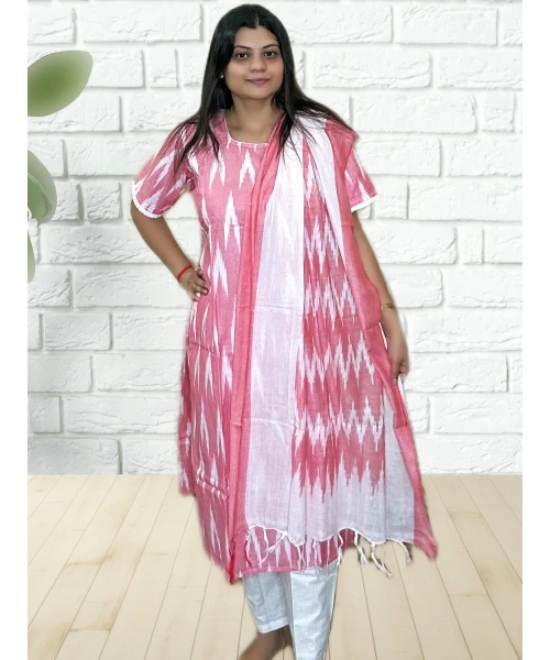 Ikkat Salwar Set With Dupatta For Women