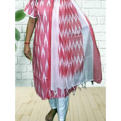 Ikkat Salwar Set With Dupatta For Women
