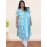 Pure Cotton Ikkat Salwar suit Set For Women in sky blue colour