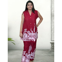 Pure Cotton Art Work Co-ord Set For Women