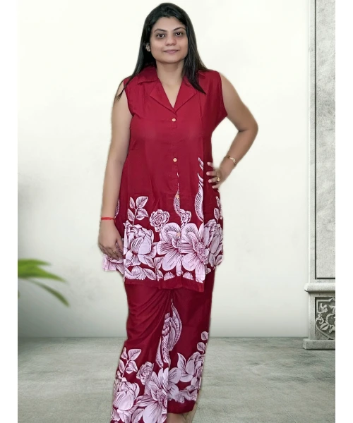 Pure Cotton Art Work Co-ord Set For Women