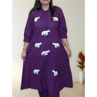 Pure Cotton Two Piece Co-ord Set For Women