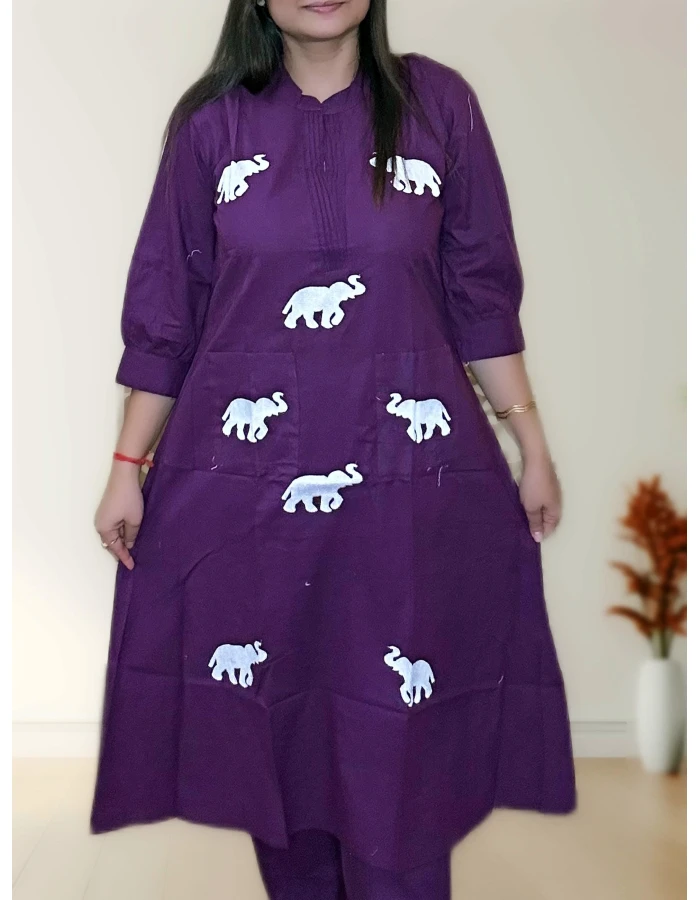 Pure Cotton Two Piece Co-ord Set For Women