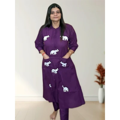 Pure Cotton Two Piece Co-ord Set For Women