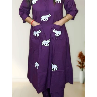Pure Cotton Two Piece Co-ord Set For Women