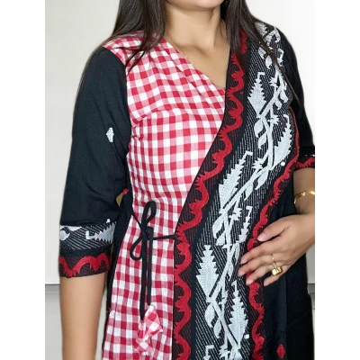 Half N Half Jamdani Kurti For Women