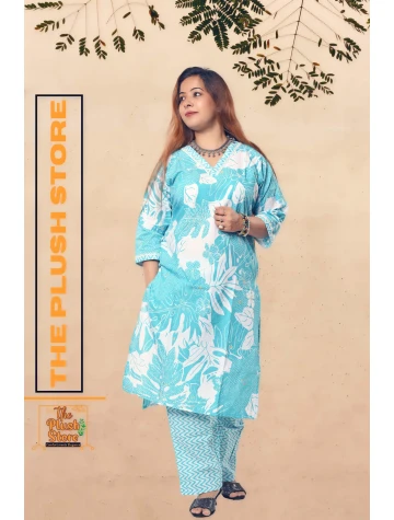 Pure Cotton 2-Piece Set For Women  Pure Cotton 2-Piece Set For Women data-sizes=