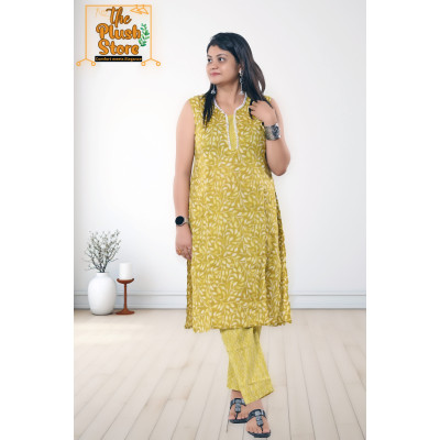 Pure Cotton 2Piece Kurti Pant Set for Women