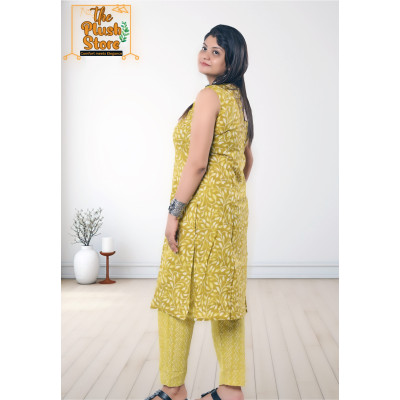 Pure Cotton 2Piece Kurti Pant Set for Women