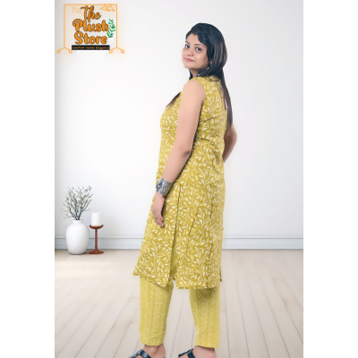 Pure Cotton 2Piece Kurti Pant Set for Women