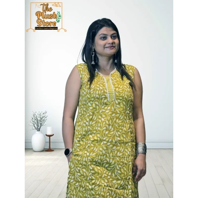 Pure Cotton  two Piece Kurti Pant Set for Women