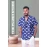 Pure Cotton Blue Printed Semi casual Shirt with white Gajraj Print For Men