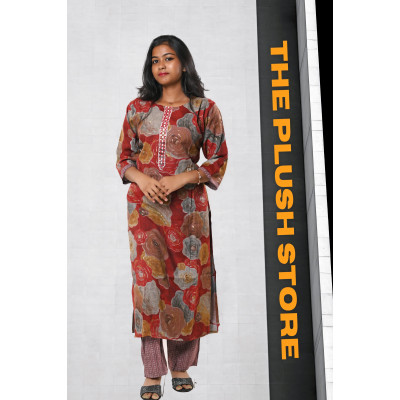 2-Piece Kurti Pant Co-ord  Set For Women