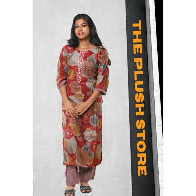 2-Piece Kurti Pant Co-ord  Set For Women