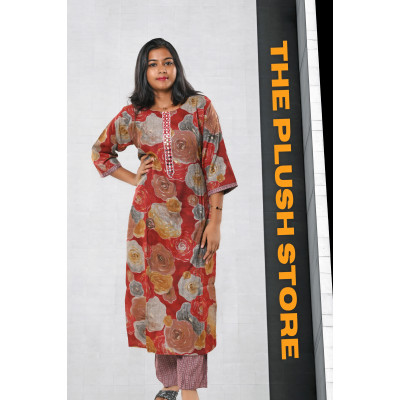 2-Piece Kurti Pant Co-ord  Set For Women