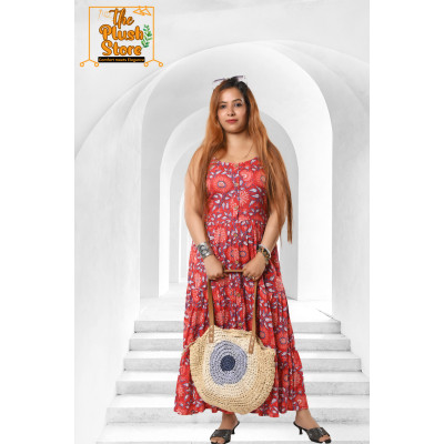Pure Cotton Spaghetti Long dress for Women