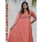 Pure Cotton Peach Long Gown with embroidery work For women